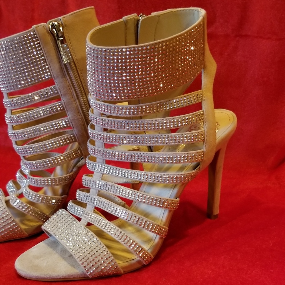 Vince Camuto Light Cream Suede Heels